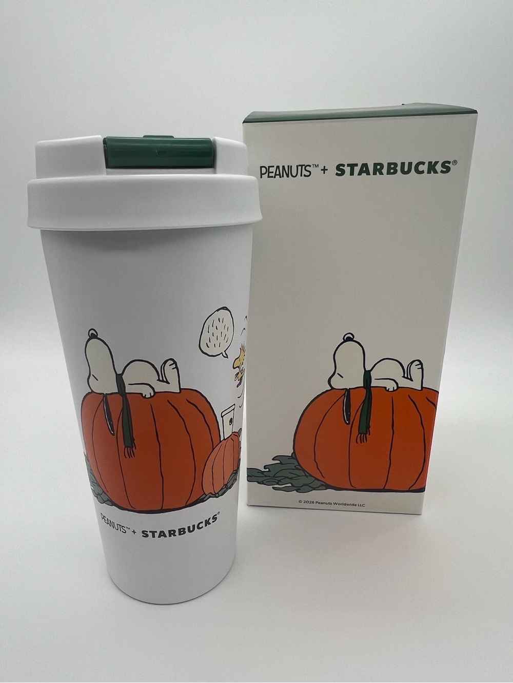 Starbucks Peanuts Snoopy Great Pumpkin Stainless Steel Tumbler 16 oz w/box